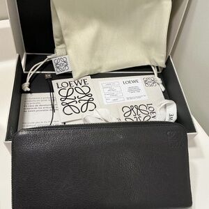 Loewe Navy leather zip wallet